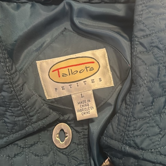 Vintage Talbots Petites Quilted Blue Jacket Size Large - Picture 6 of 8